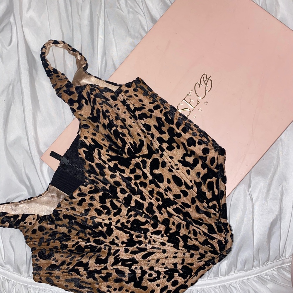 House of Cb. Jacqueline Leopard corset top